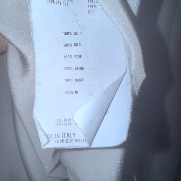 Prada Women’s 100% Silk Blouse Grey IT Size 40 US Small Luxury Classic Shirt - Picture 7 of 7